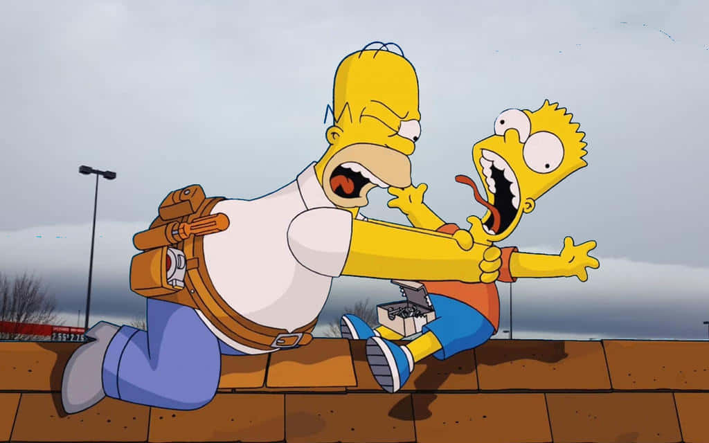 Homer Choking Bart Simpson Wallpaper