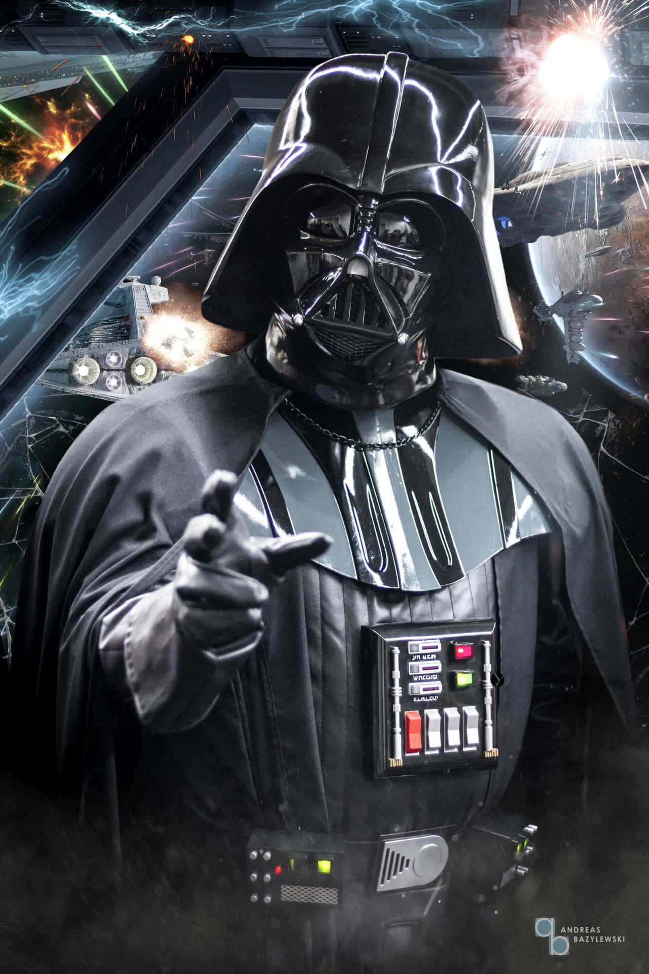 Darth Vader In A Dark Background Wallpaper