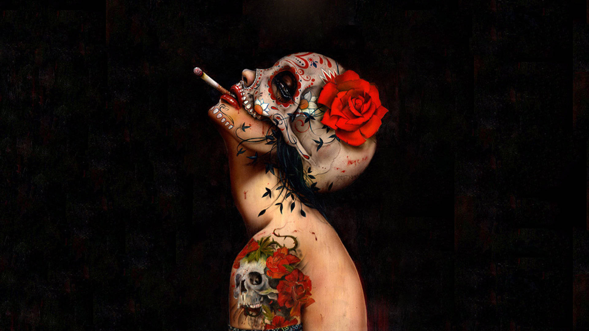 Caption: Chola Sugar Skulls - A fusion of culture and art Wallpaper