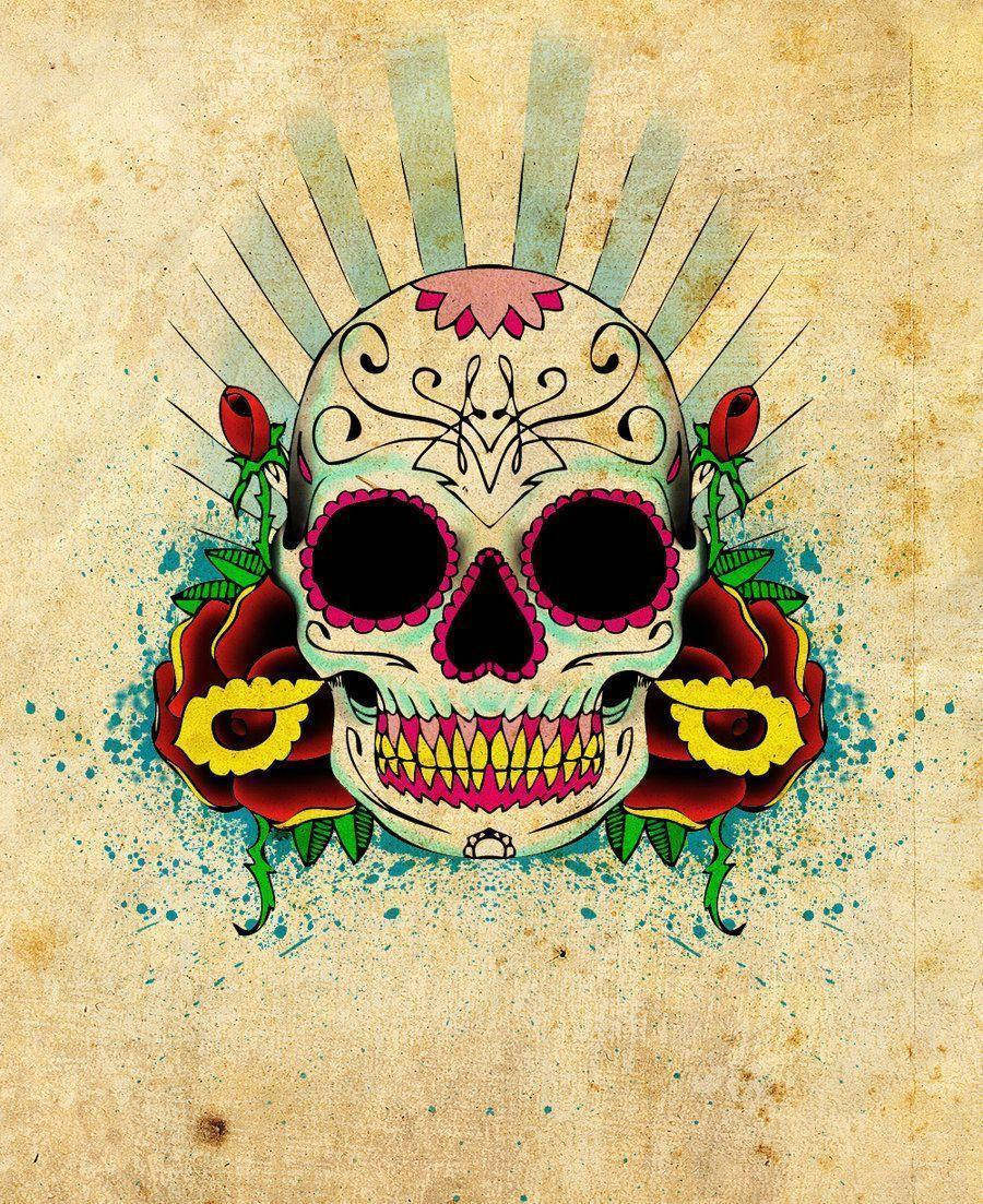 Download Fun and Colorful Chola Sugar Skulls Wallpaper | Wallpapers.com