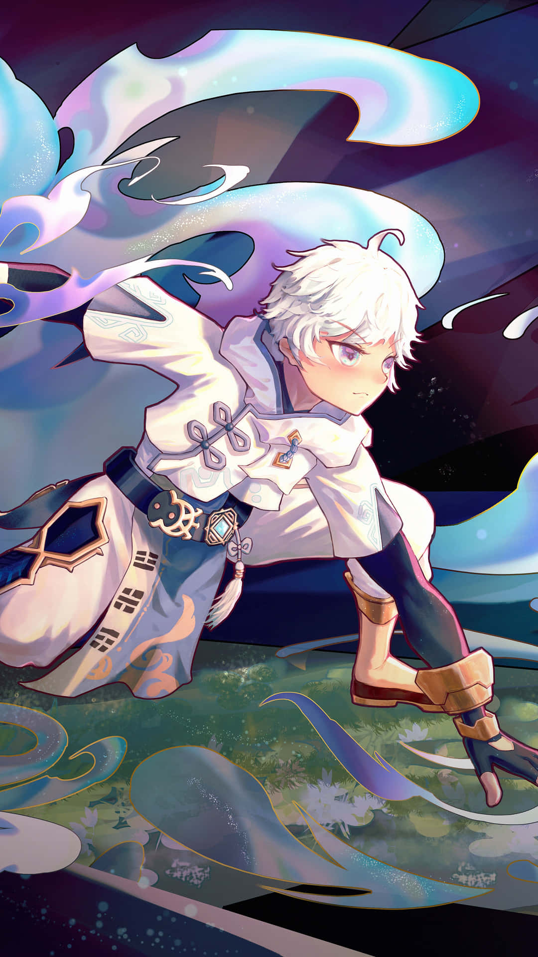 A Character With White Hair And A Sword Wallpaper