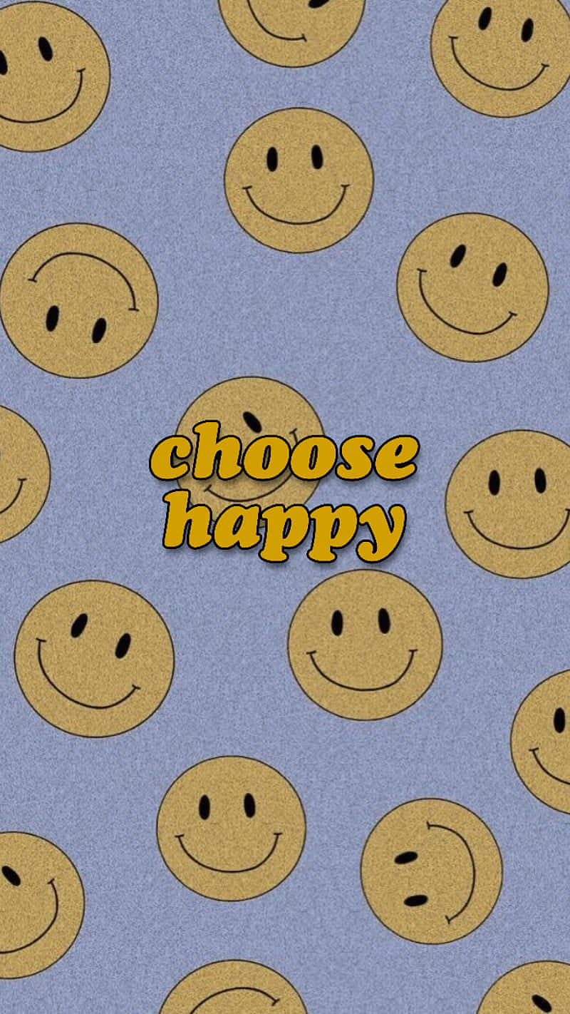 Choose Happy Smiley Faces Pattern Wallpaper