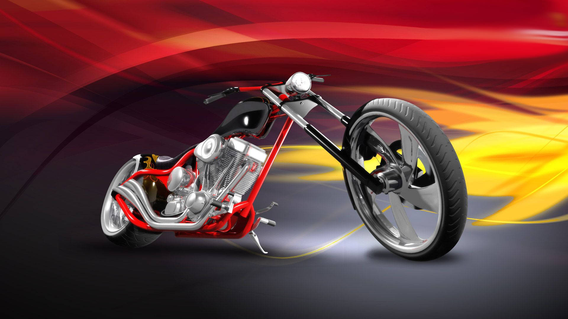 Chopper Motorcycle Digital Art Wallpaper