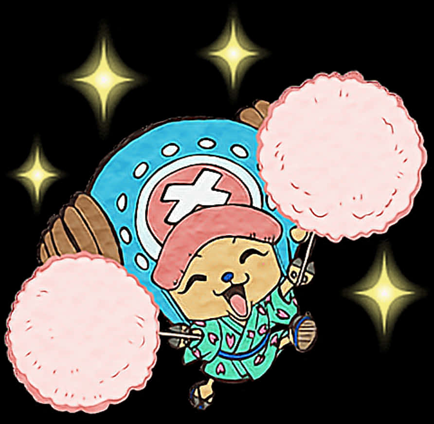 Download Chopper_with_ Cotton_ Candy_ One_ Piece | Wallpapers.com