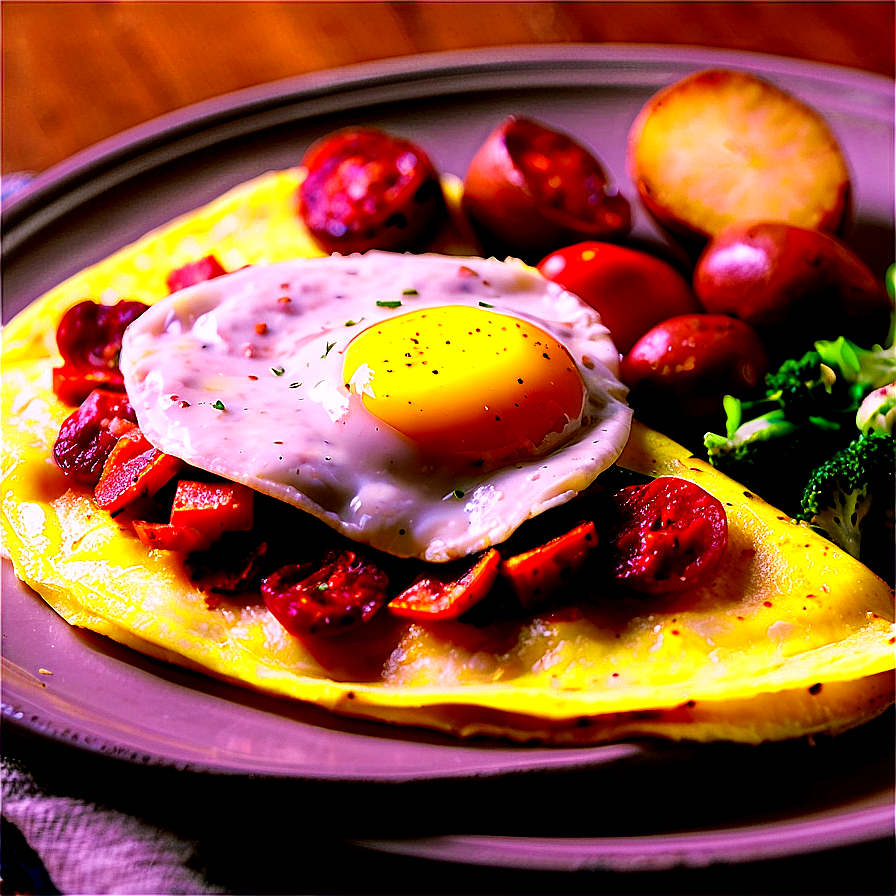 Chorizo Omelette Feast Png 06262024 PNG