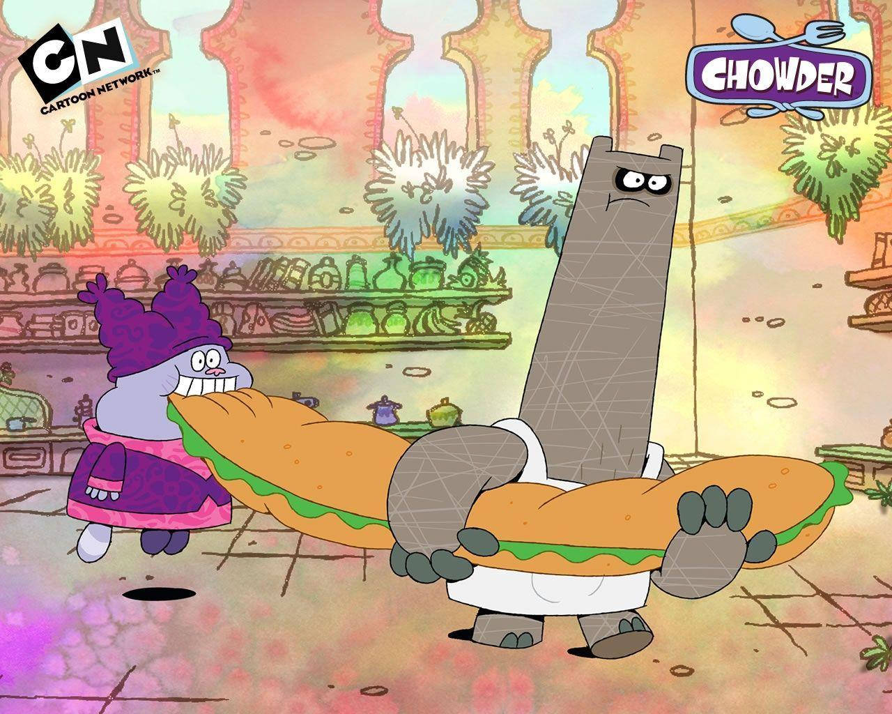 Chowder Cartoon Eating A Sandwich Wallpaper