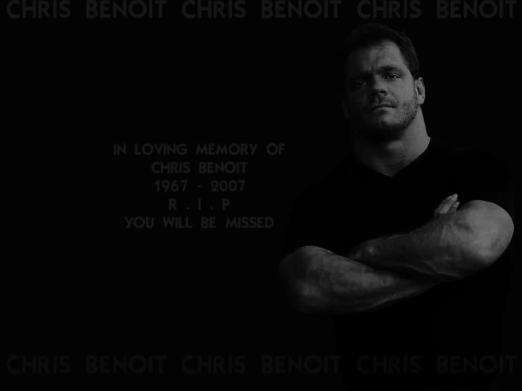 Legendary wrestler Chris Benoit captured in silhouette. Wallpaper