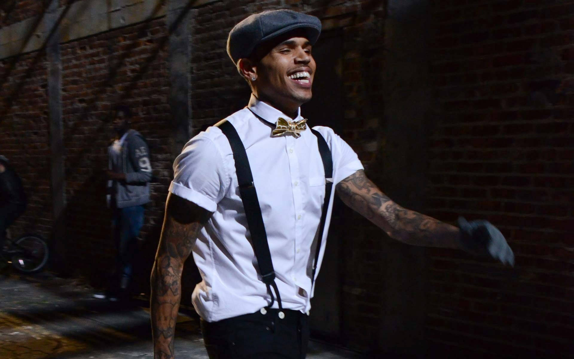 Chris Brown In Street Background