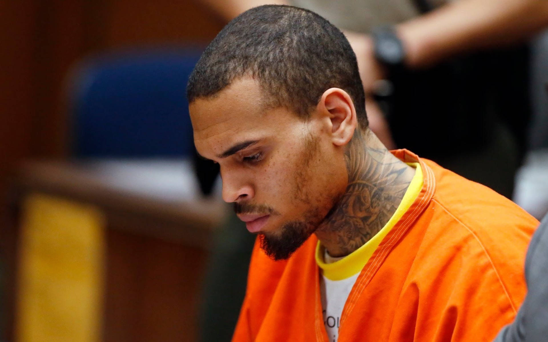 Chris Brown In Trial Court Background