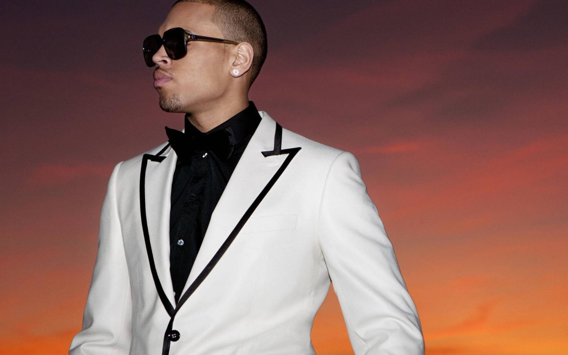 Chris Brown Stylish Outfit Background