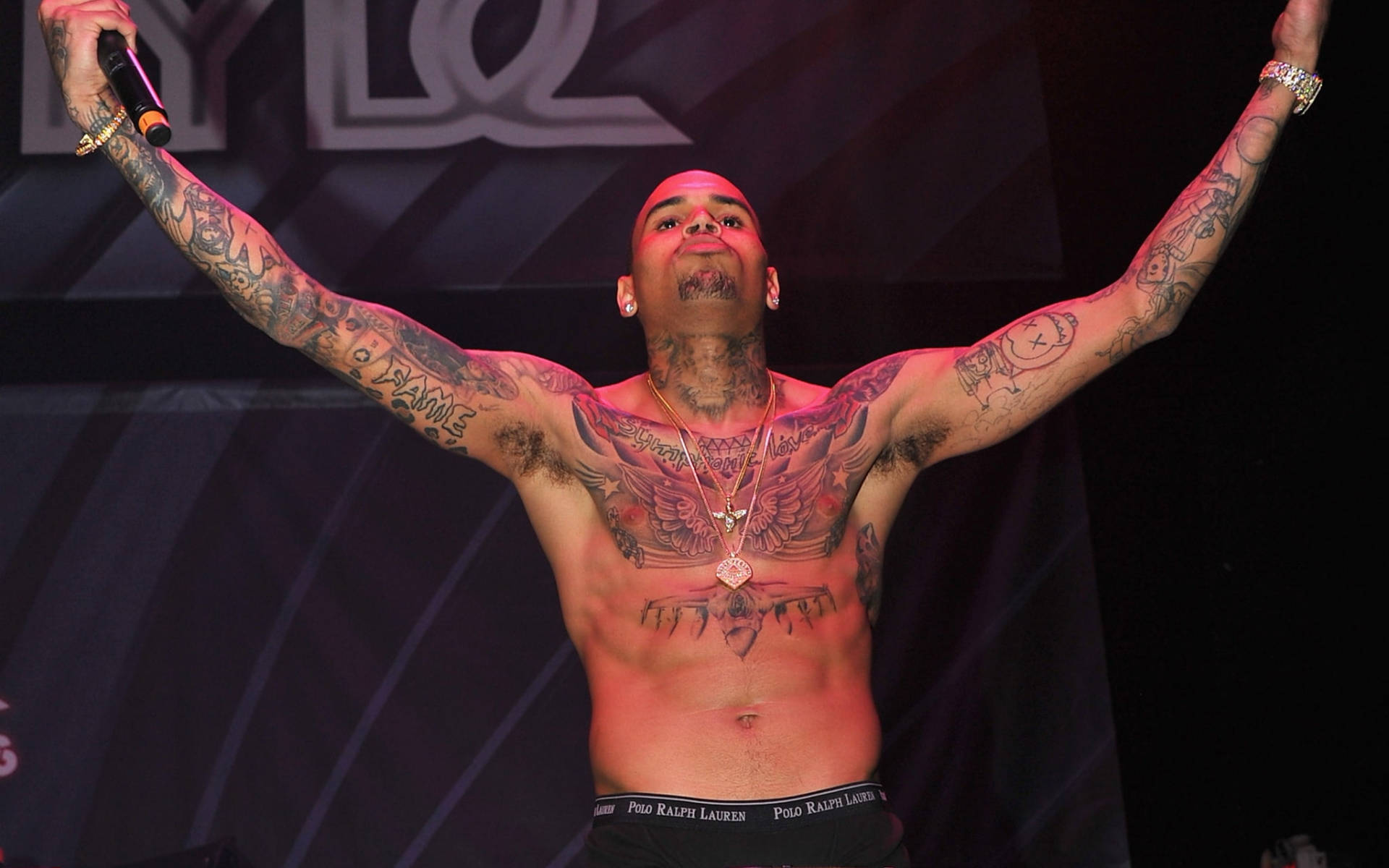 Chris Brown Tattoos Background