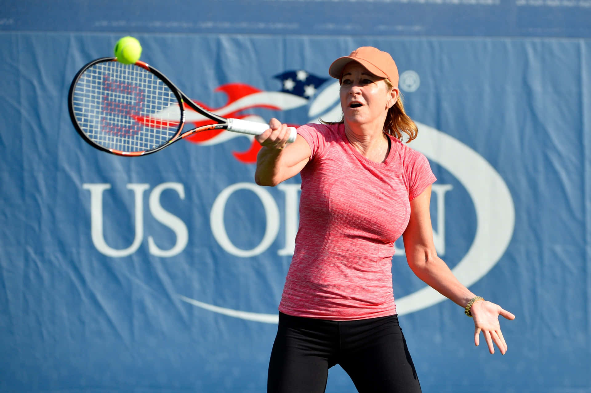 Chris Evert showcasing her strong backhand stroke. Wallpaper