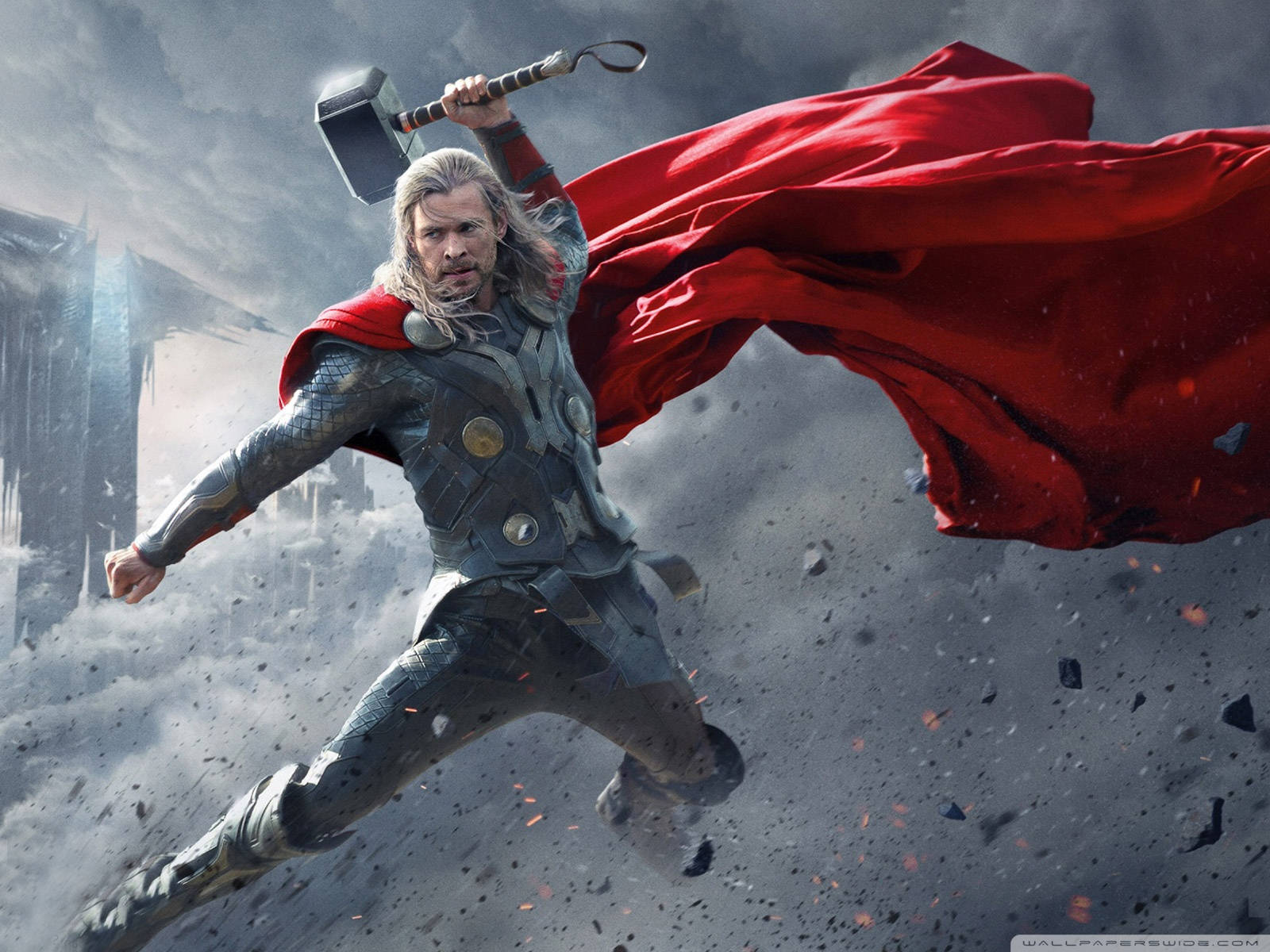 Chrishemsworth Som Thor Superhjälte. Wallpaper