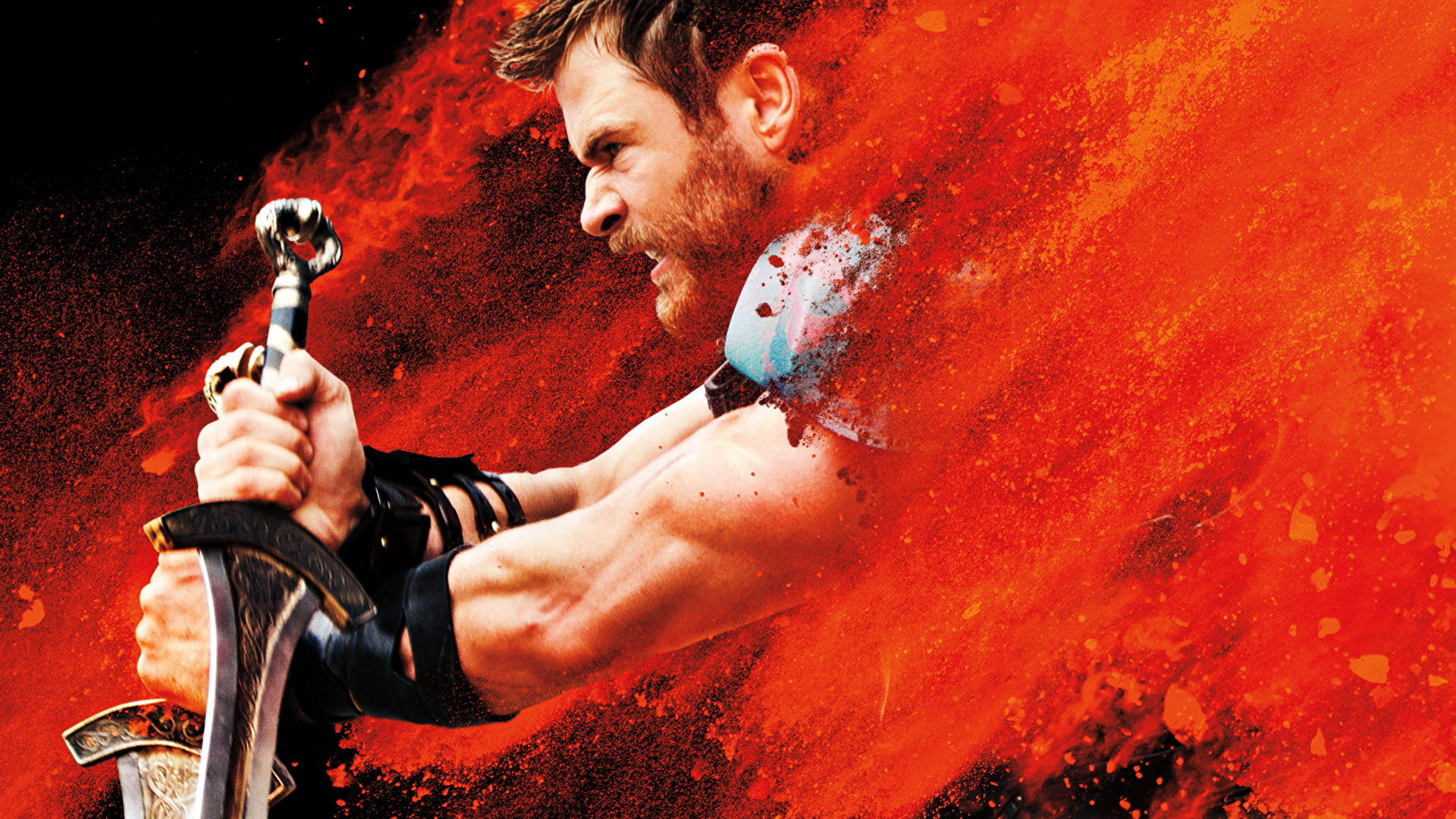 Chris Hemsworth portrayed as Marvel's legendary superhero, Thor Wallpaper