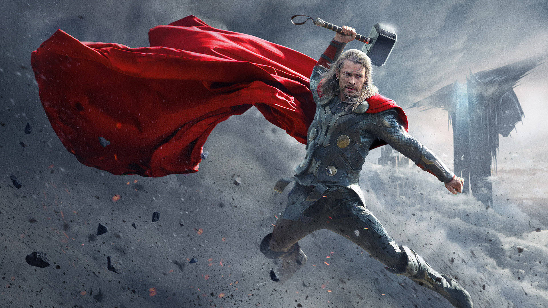 Chris Hemsworth Thor And Hammer Background