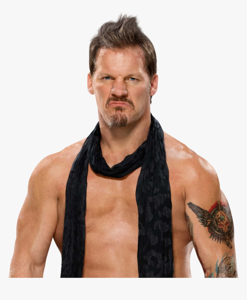 Chris Jericho in His Iconic WWE Outfit with Scarf Wallpaper