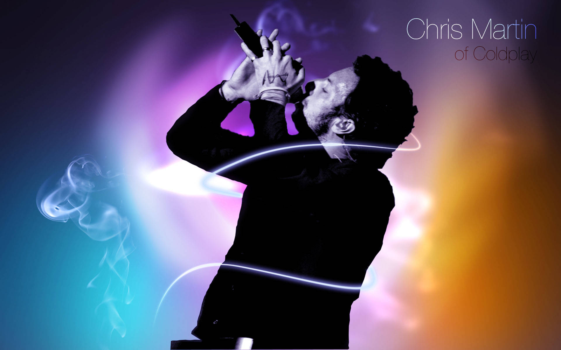 Chris Martin Purple Gradient Picture