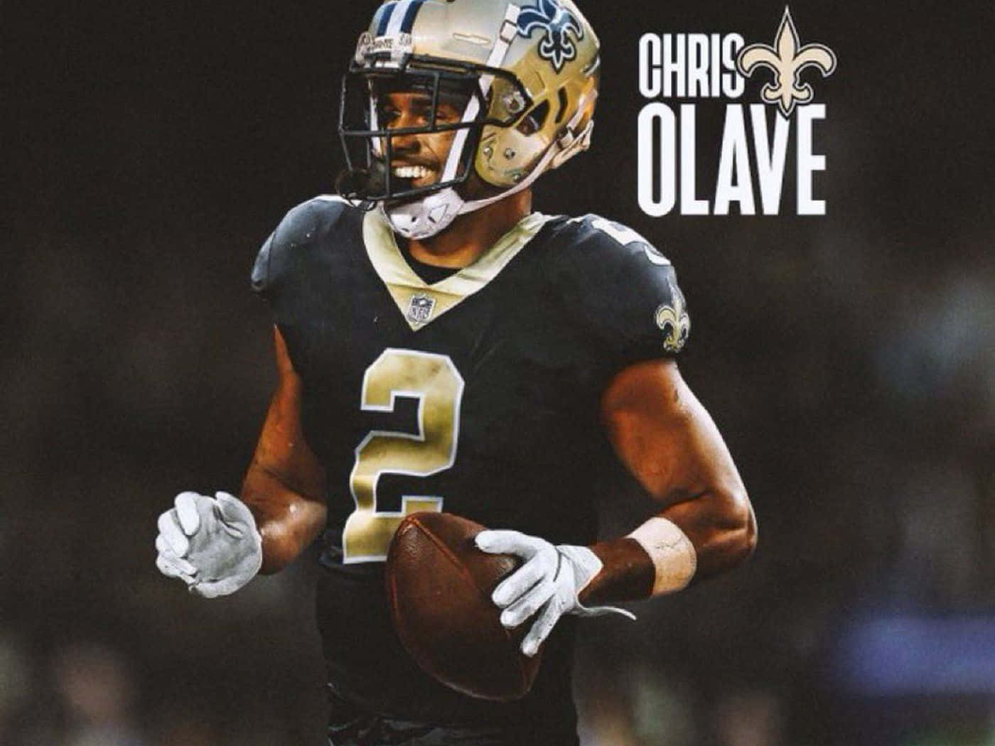 Chris Olave New Orleans Saints Action Shot Wallpaper