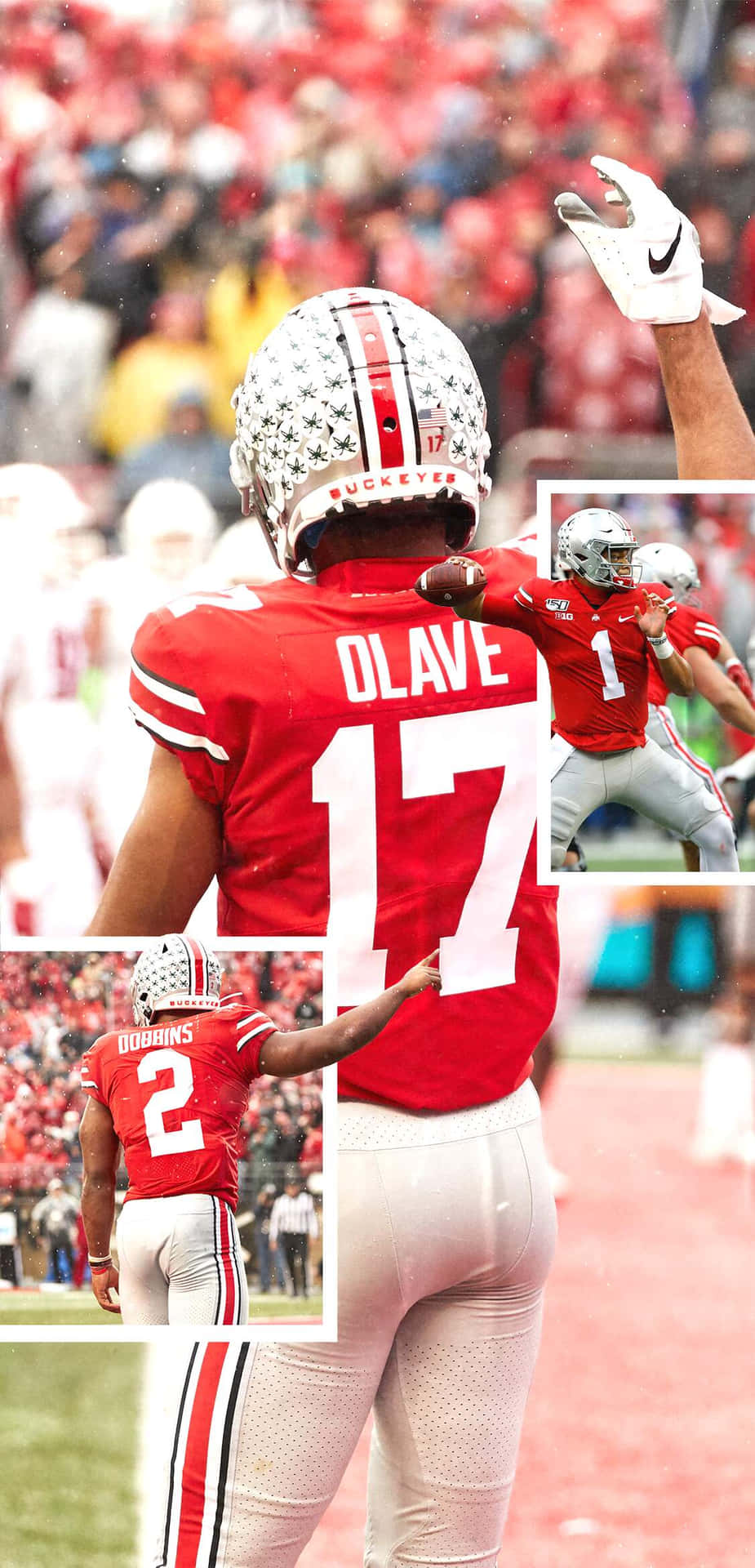 Chris Olave Ohio State Football Action Collage Wallpaper