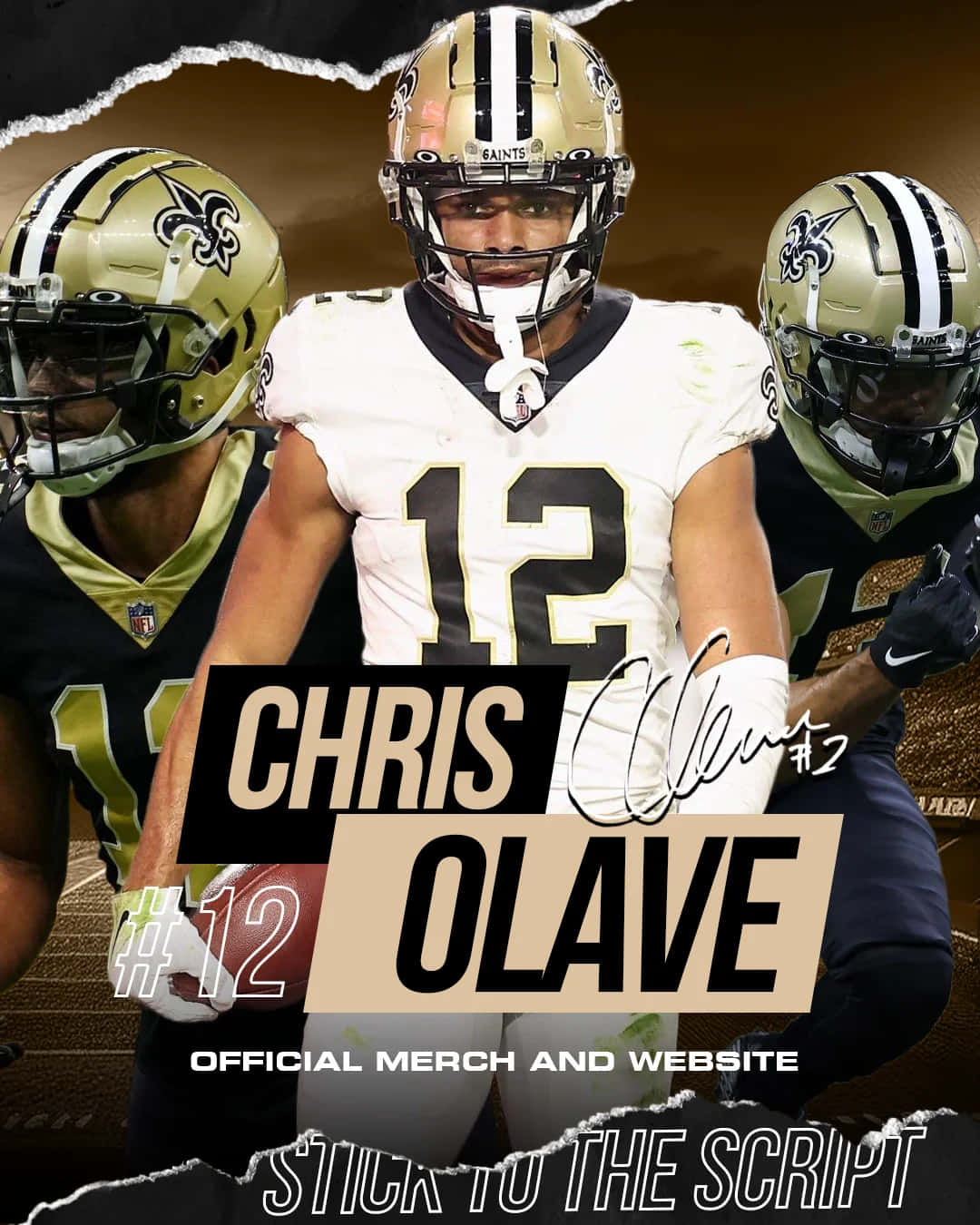 Chris Olave Saints Promotional Graphic Wallpaper