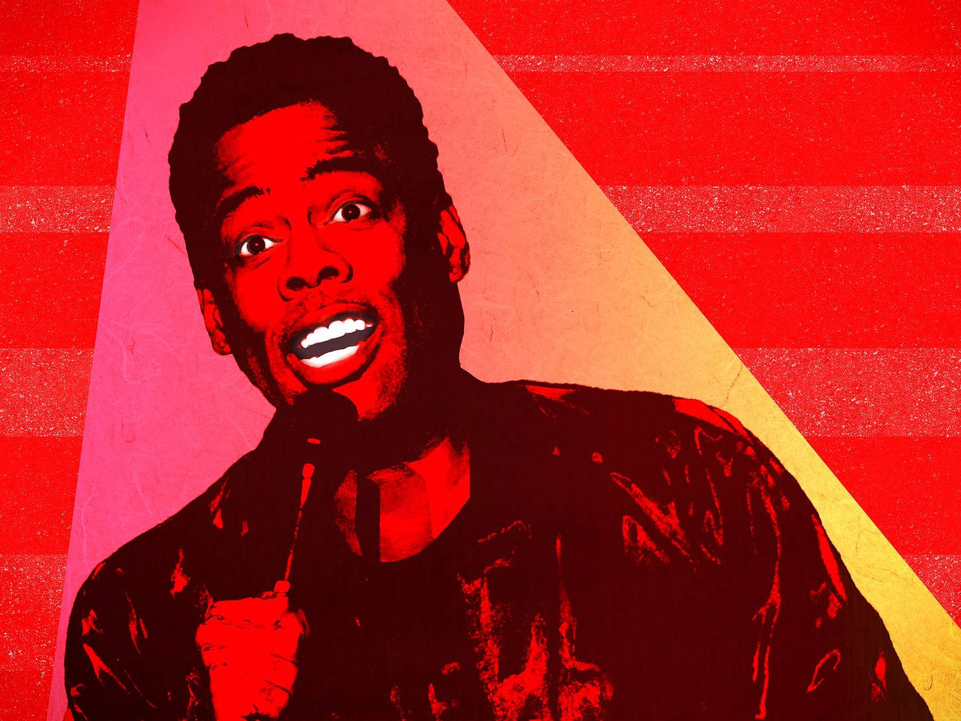 Comedian Chris Rock in a Red Poster Wallpaper