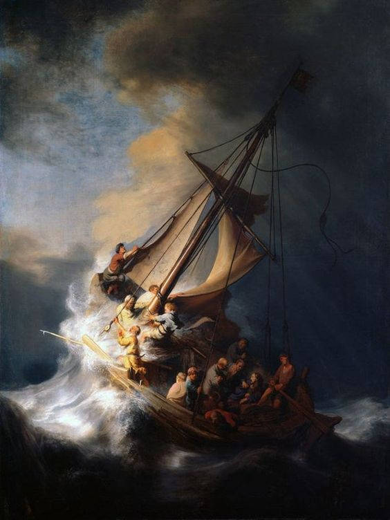 Christ In The Storm Famous Painting Wallpaper