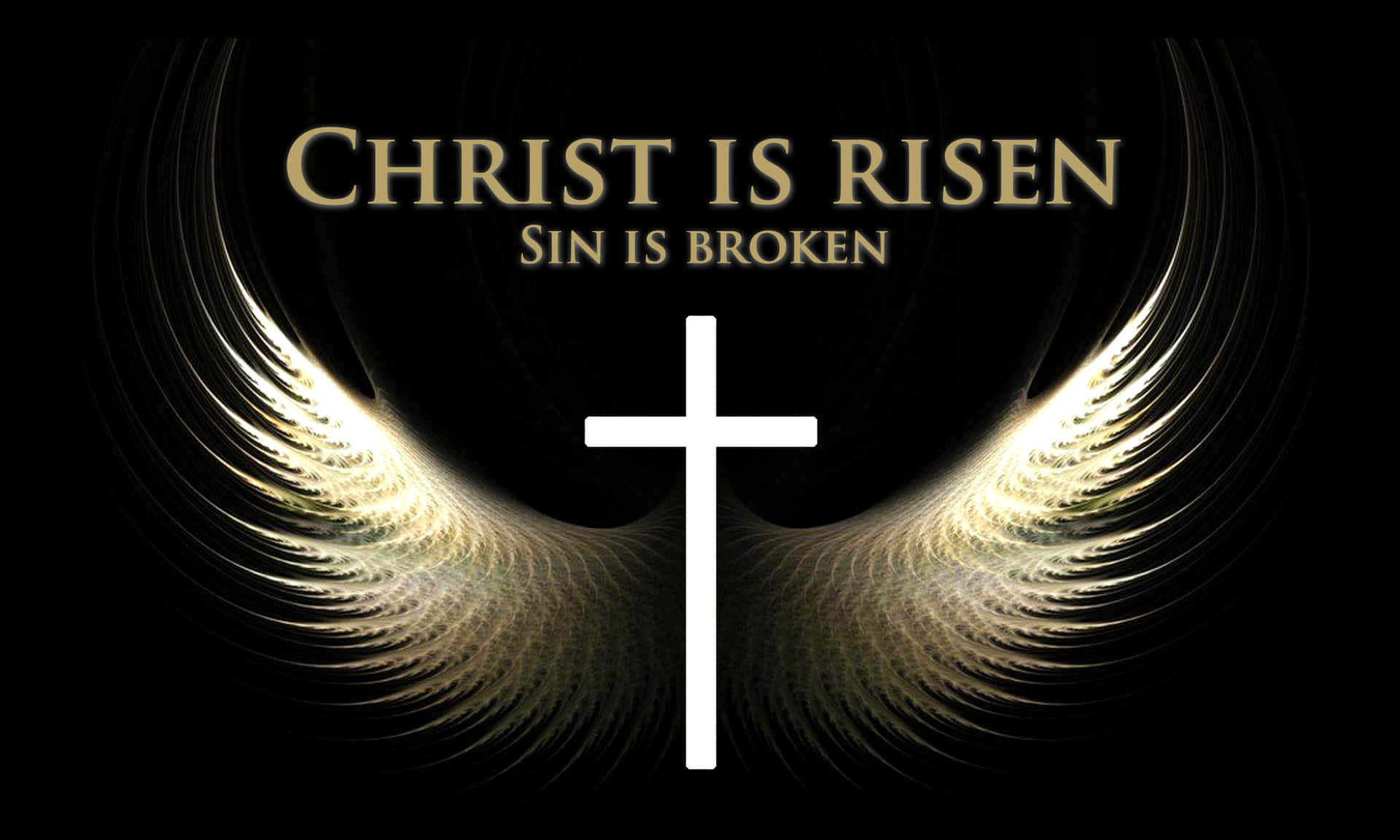 Christ Is Risen White Wings Cross Wallpaper
