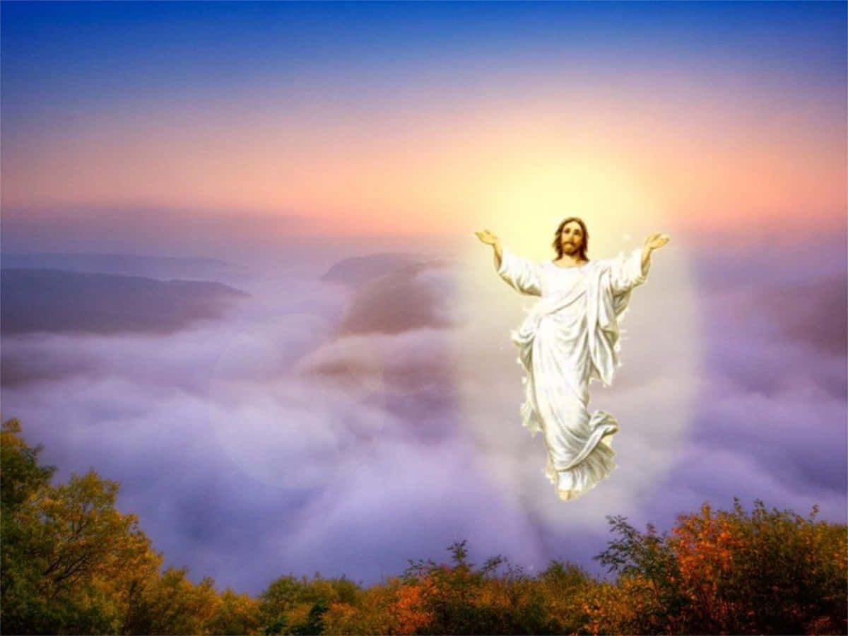Kristus er opstået til Himmelen Wallpaper