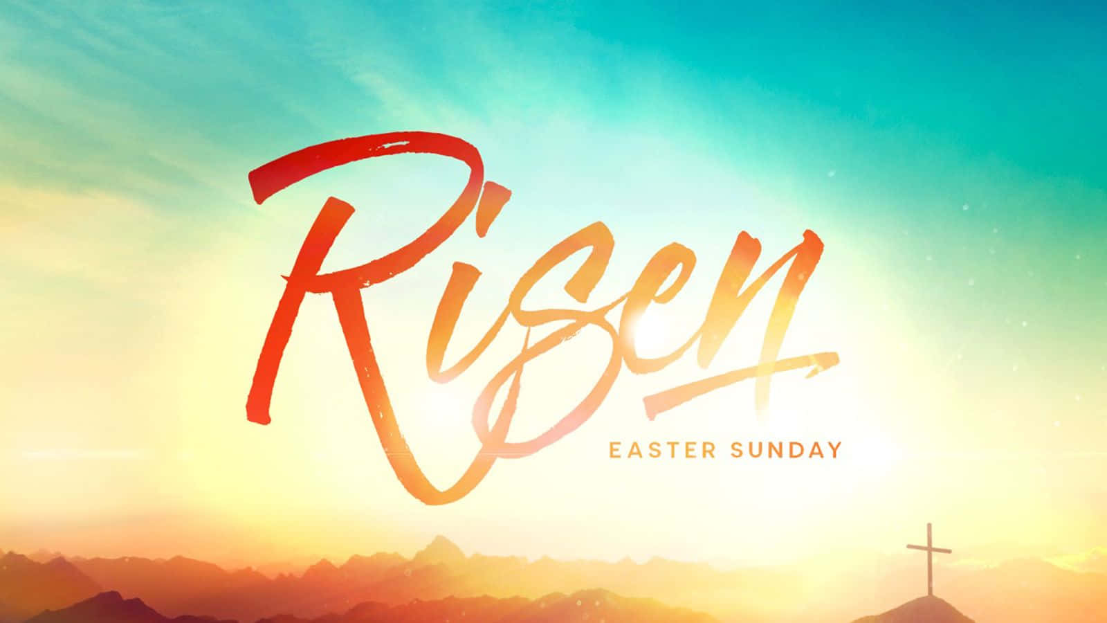 Christ Is Risen Easter Sunday Sunset Wallpaper