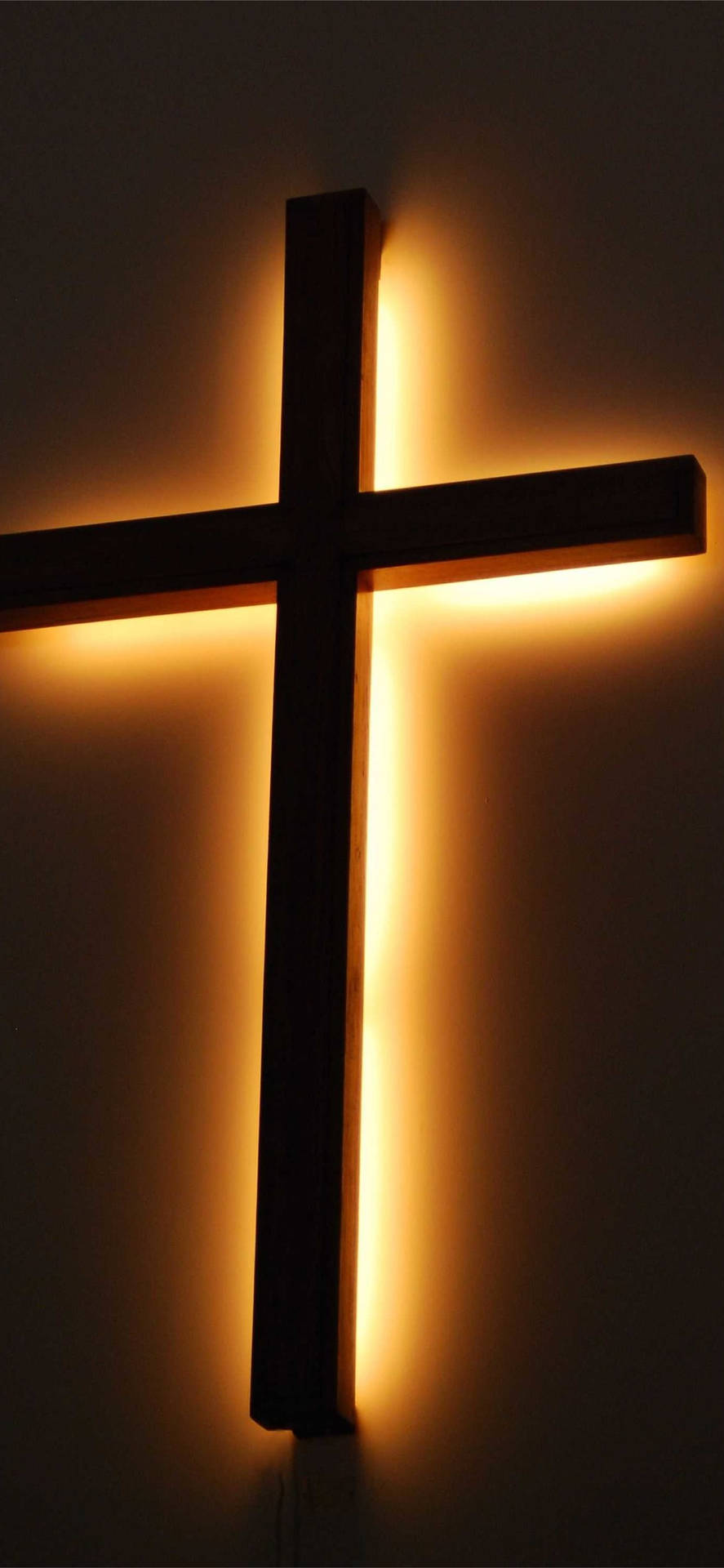 Christian Cross In Warm Light Background
