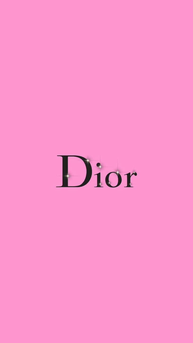 Download Christian Dior Logo Pink Background Wallpaper | Wallpapers.com