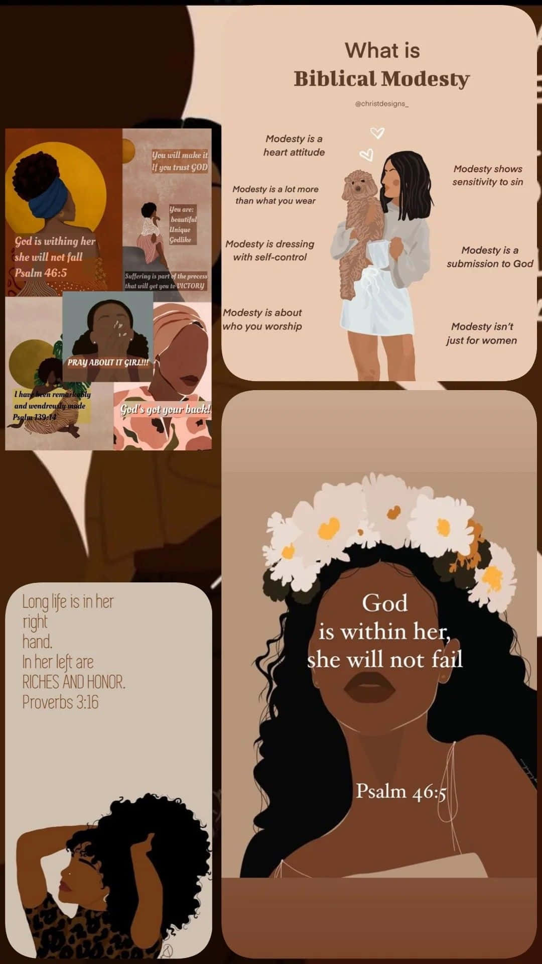 Christian Girl Aesthetic Biblical Modesty Infographic Wallpaper