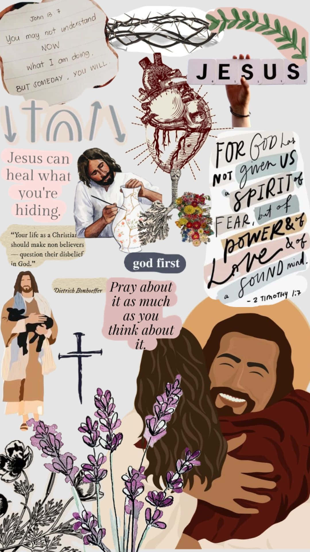 Christian Girl Aesthetic Collage Wallpaper