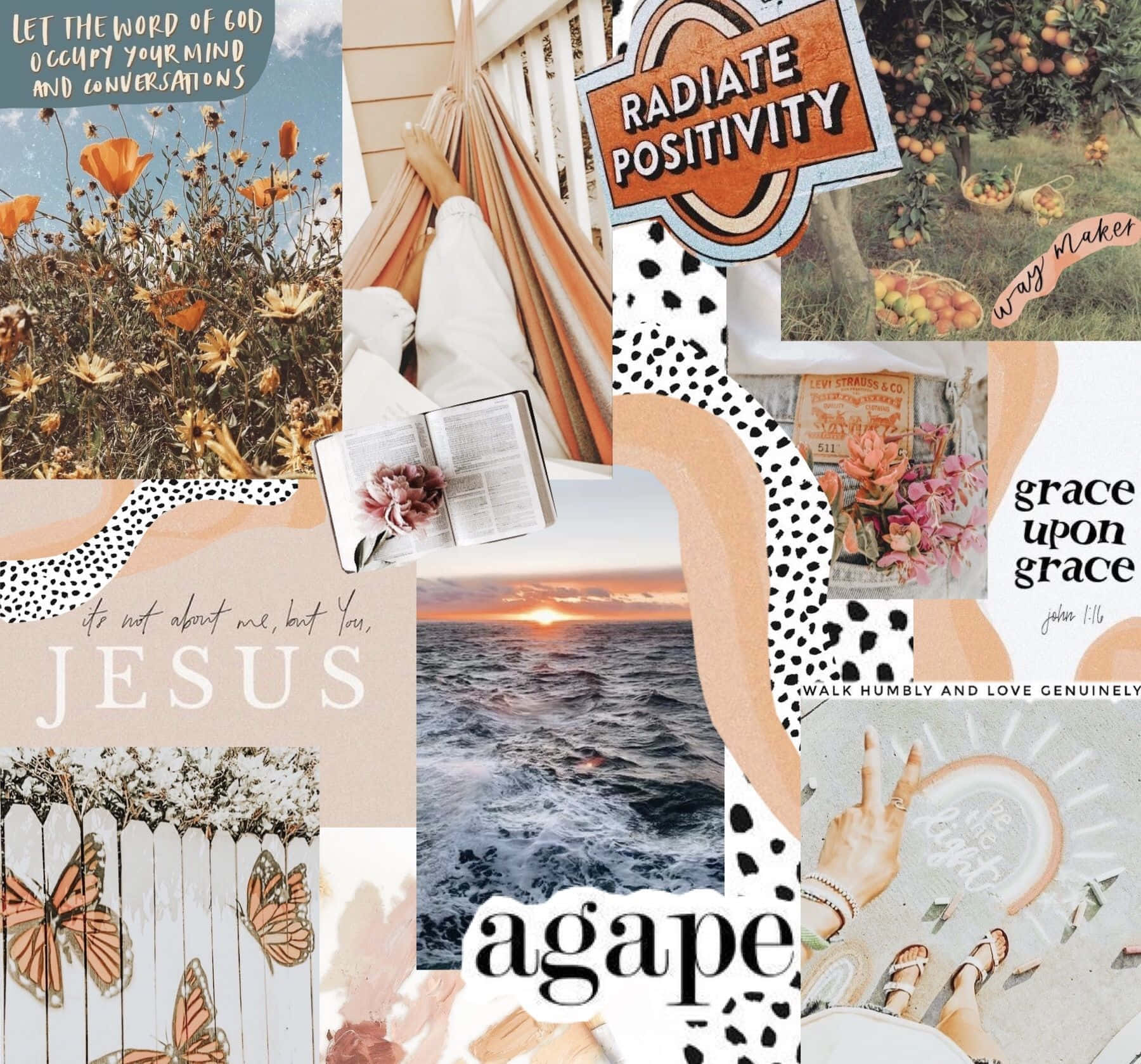 Christian Girl Aesthetic_ Collage_ Inspirational Quotes Wallpaper