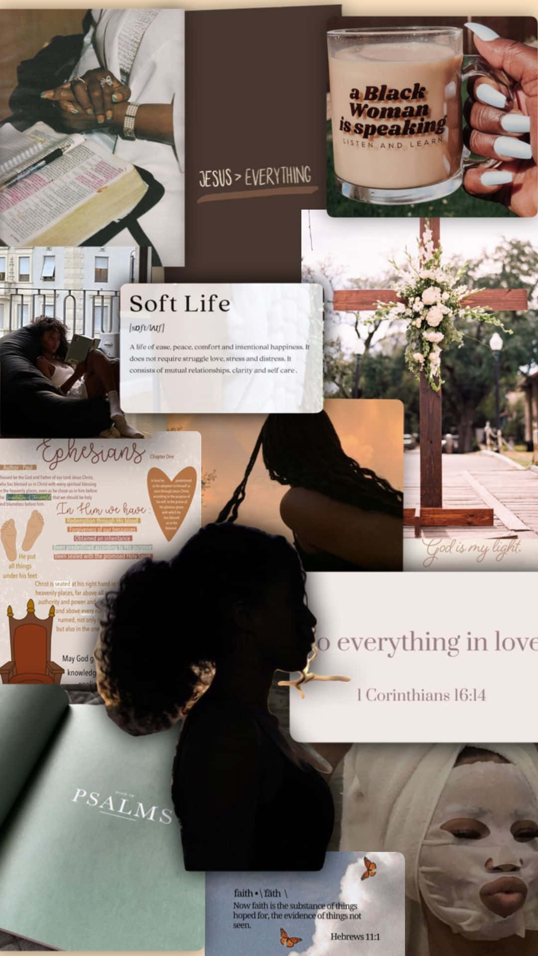 Christelijke Meisje Aesthetic_ Collage Achtergrond