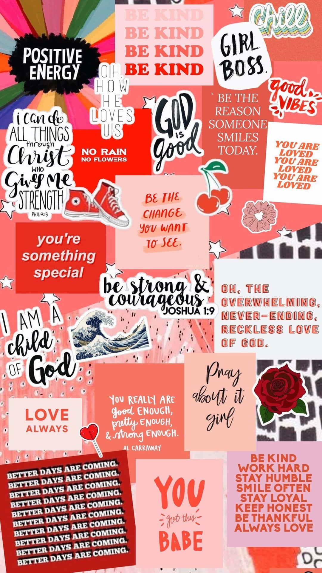 Christian Girl Aesthetic Inspirational Quotes Collage Wallpaper