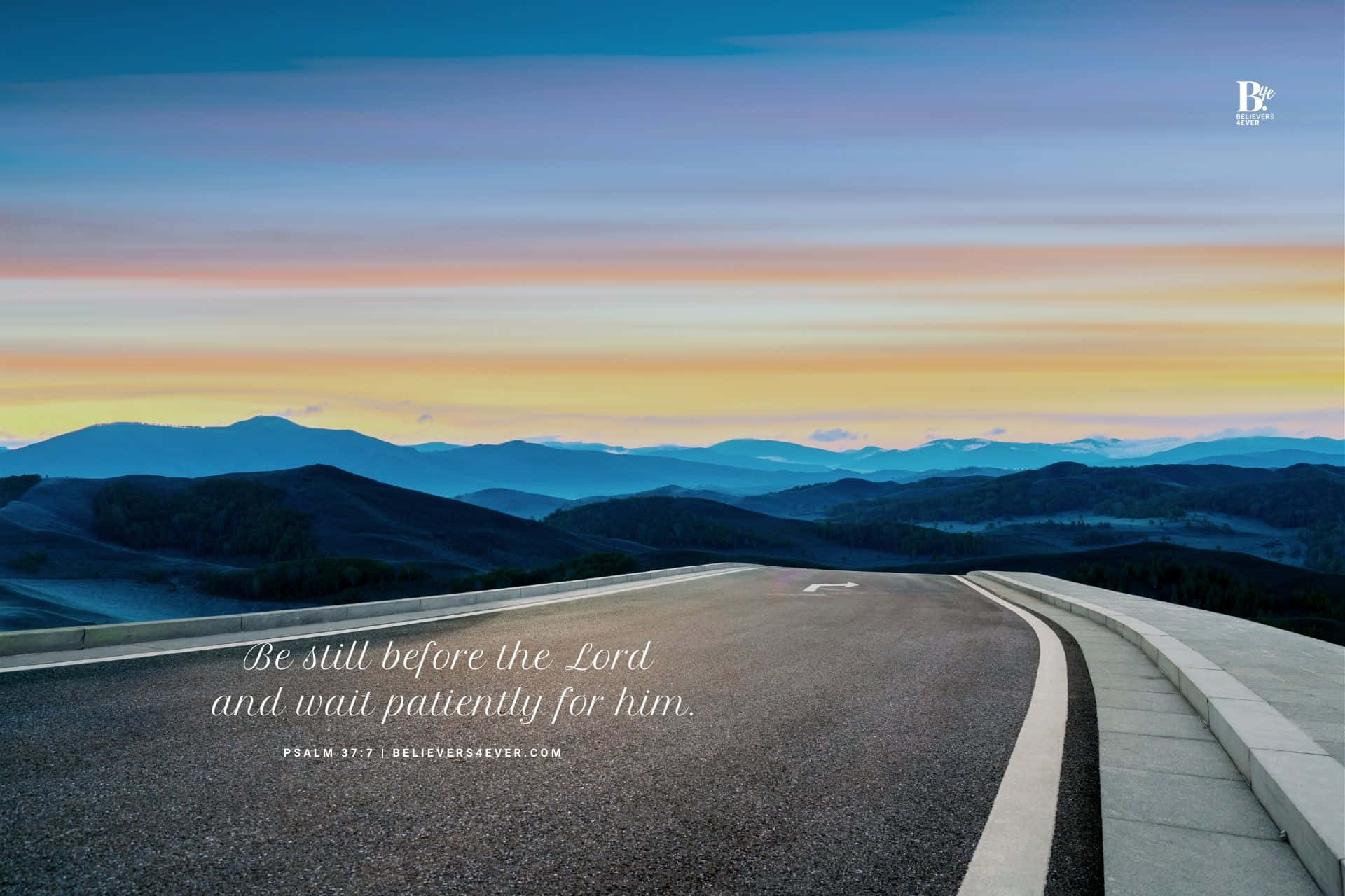 A Road With Mountains And A Quote Wallpaper