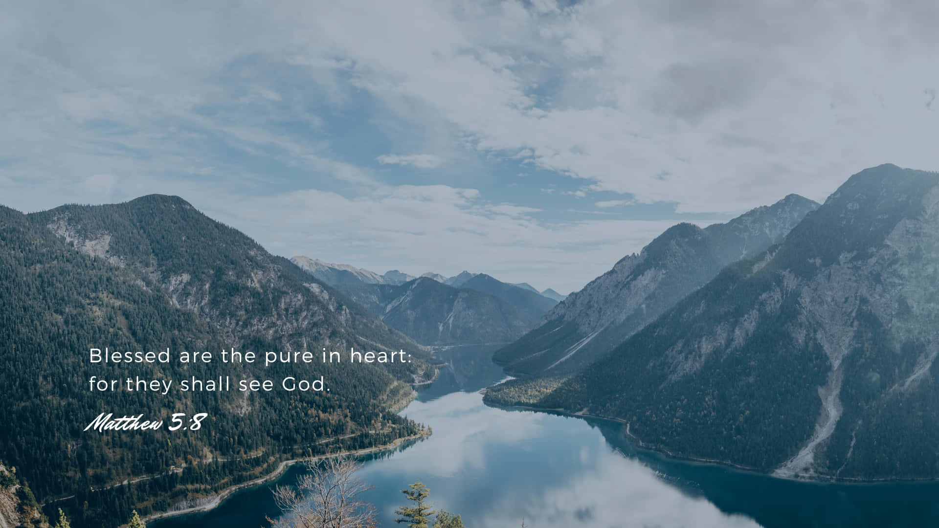 A Lake With Mountains And A Quote Wallpaper
