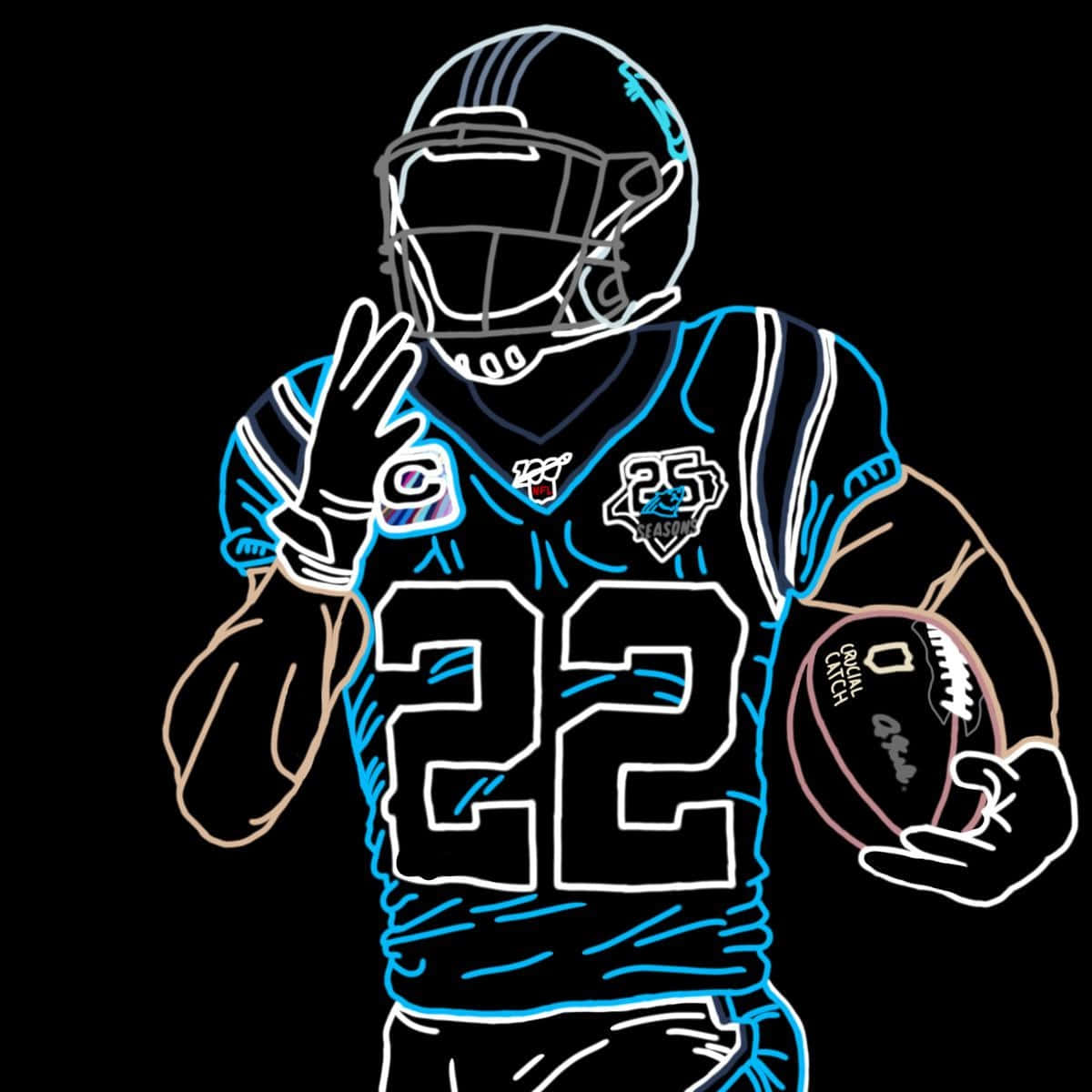 Christian Mccaffrey in His Carolina Panthers Uniform Wallpaper
