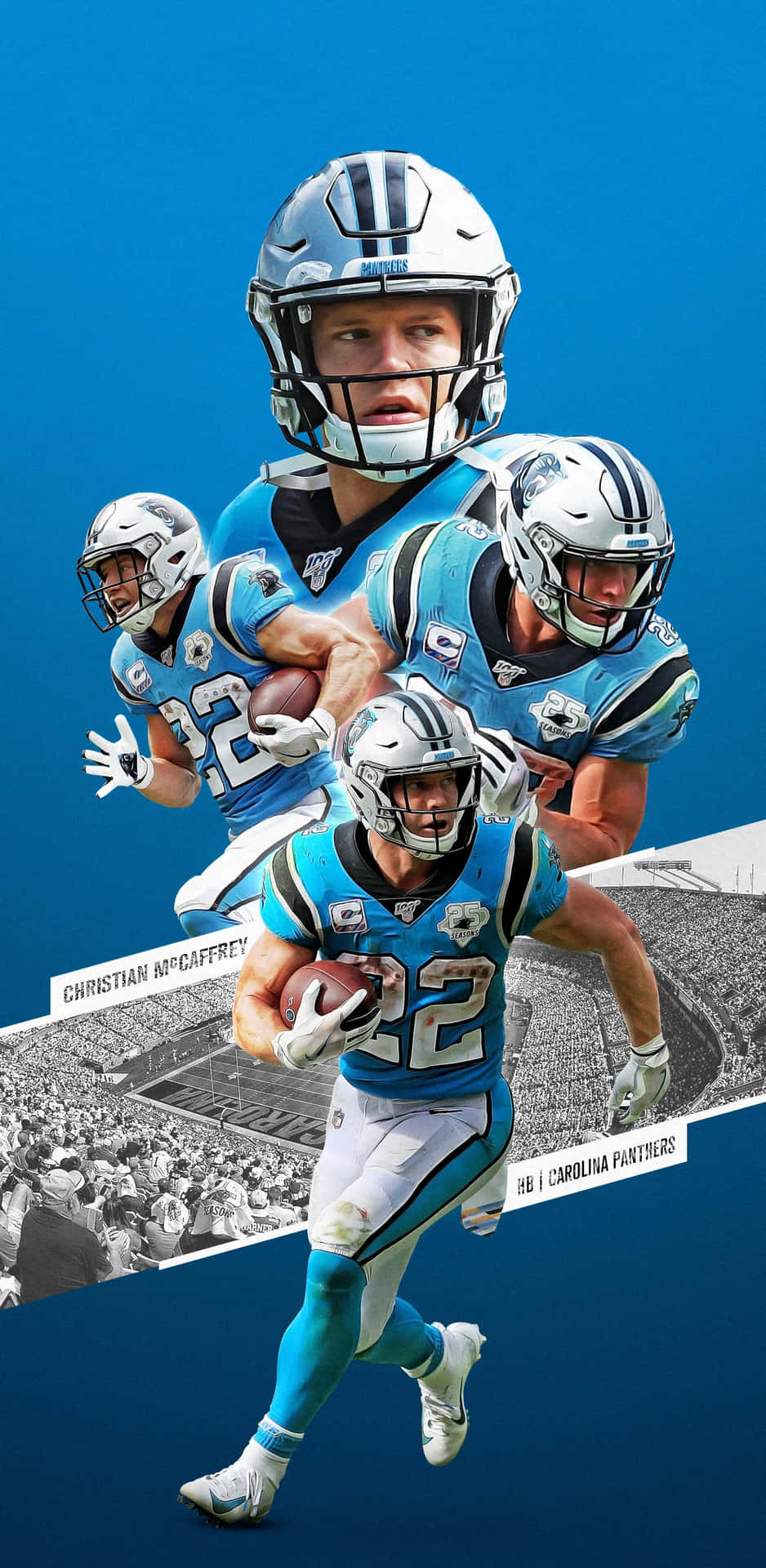 "Christian McCaffrey showing off his agility on the field" Wallpaper