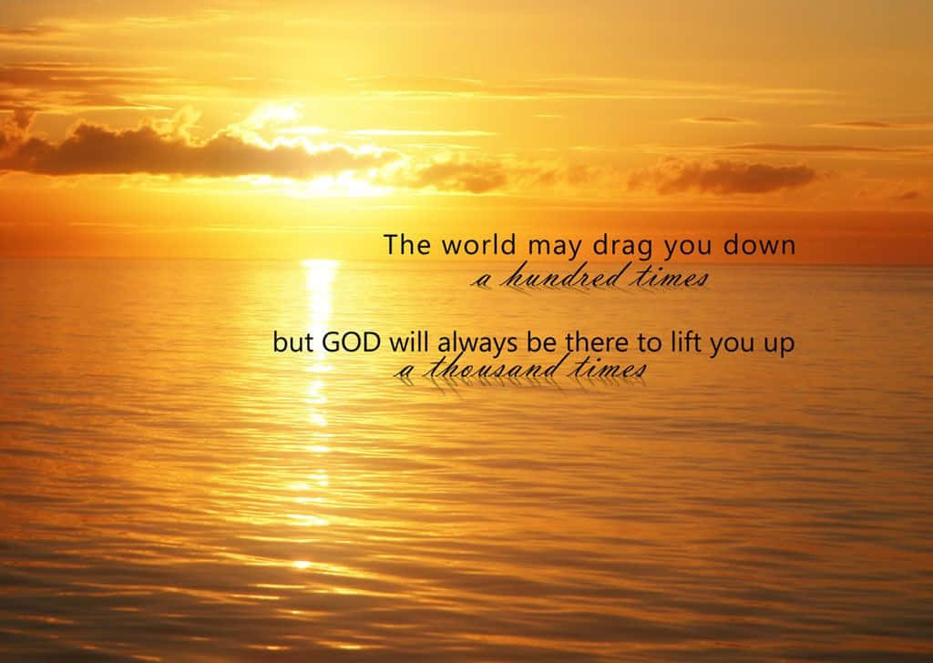 Christian Quotes On Ocean Sunset Wallpaper