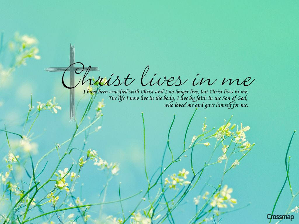 Christian Verse Teal Floral Background