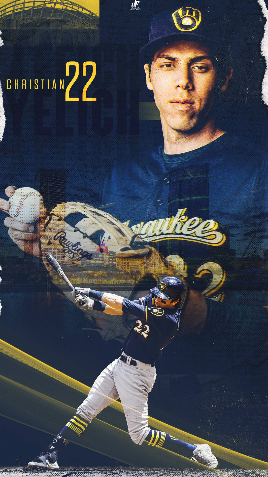 Christian Yelich Baseball Poster Wallpaper