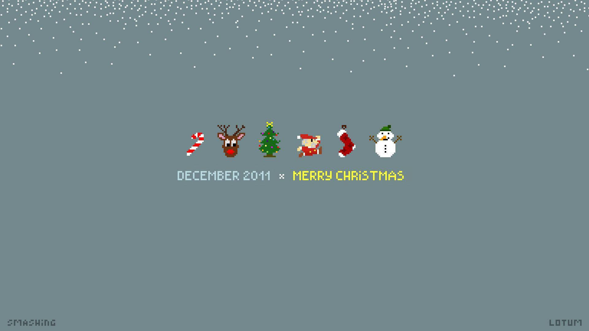 Christmas Aesthetic Desktop Pixel Art Wallpaper