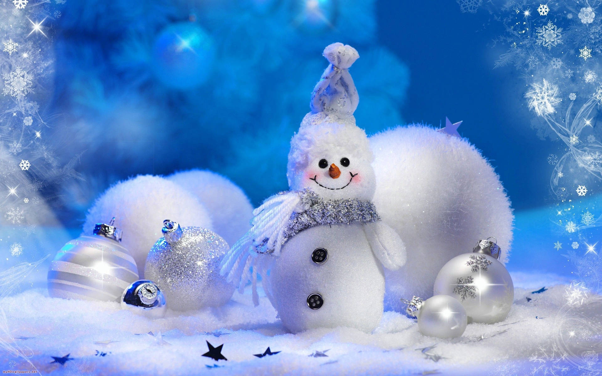 Christmas Aesthetic Desktop Snowball Wallpaper