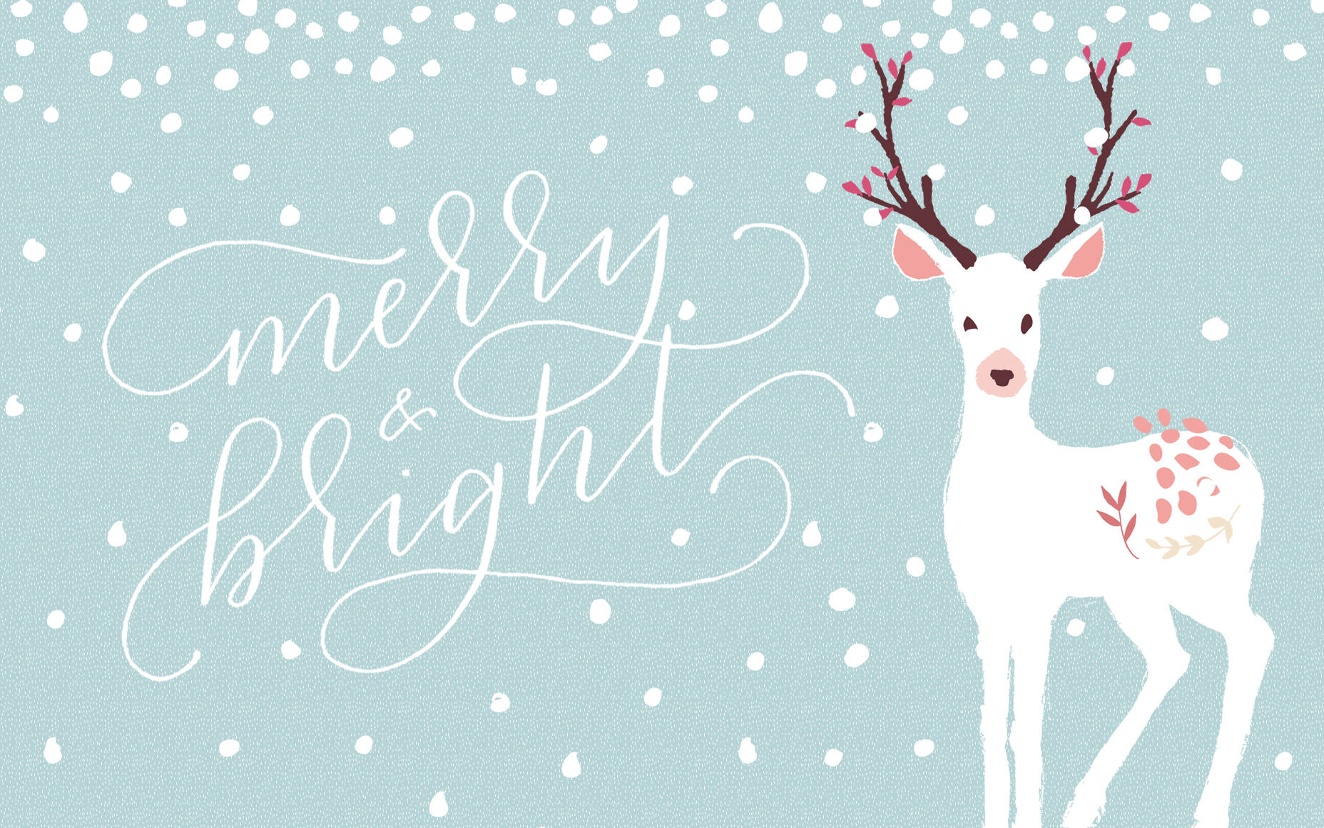 Christmas Aesthetic Desktop White Deer Wallpaper