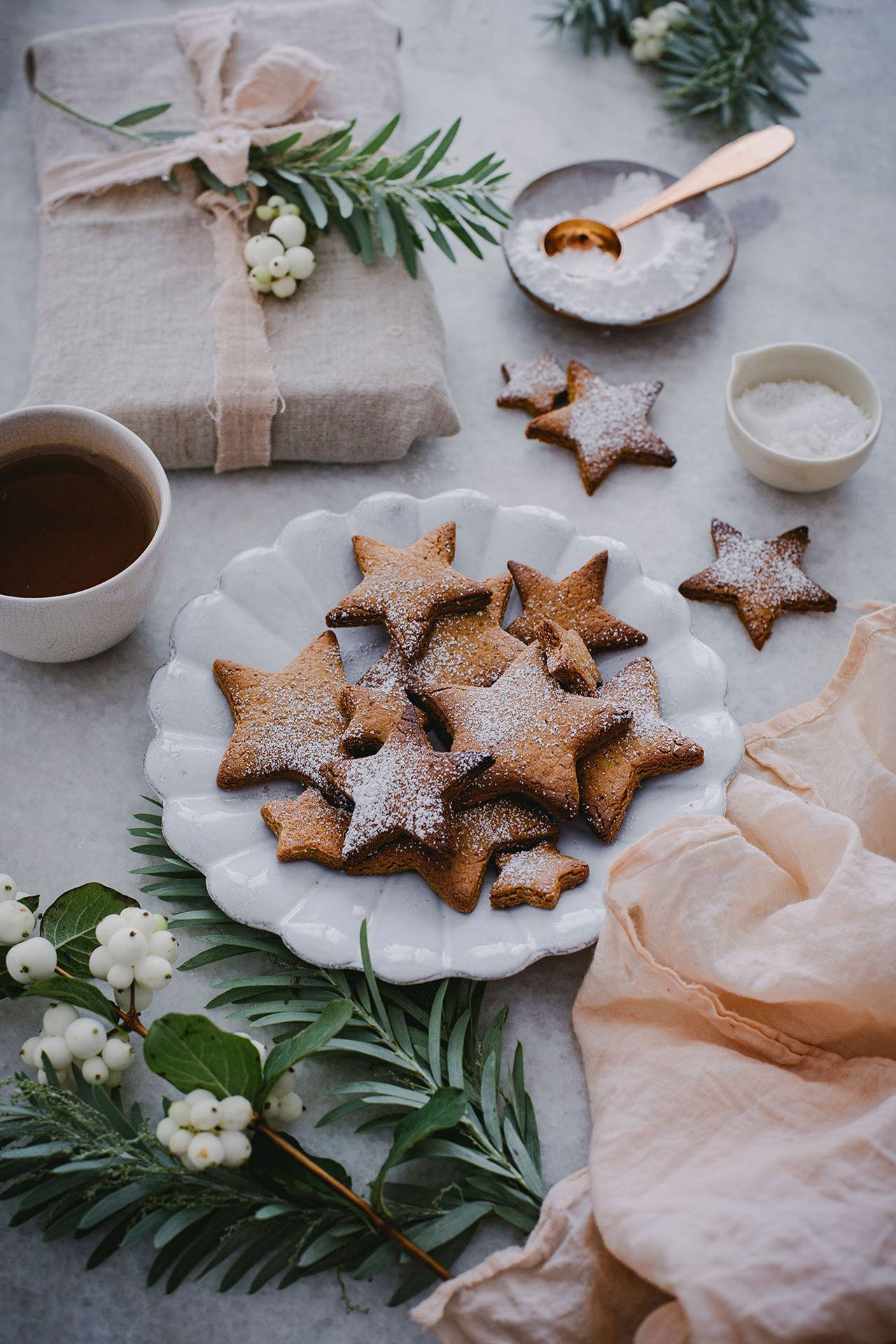 Christmas Aesthetic Star Cookies Wallpaper