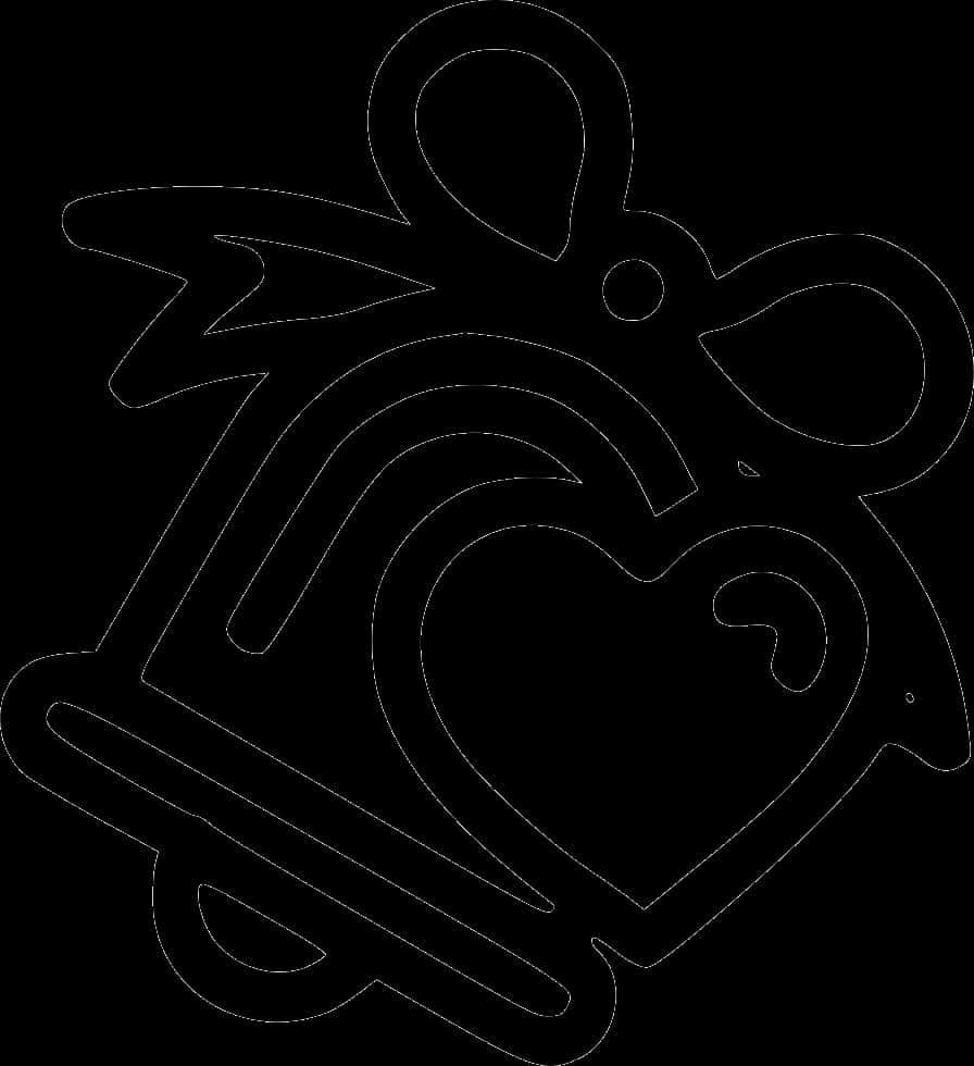 Christmas Angel Heart Decoration Outline PNG