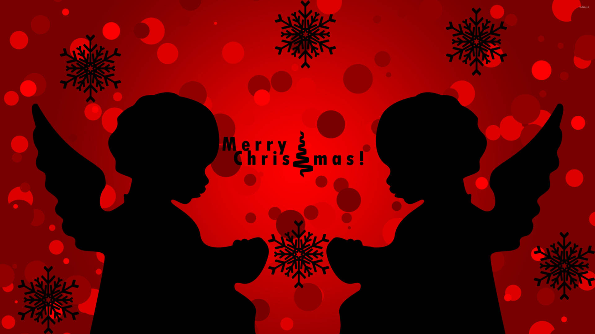Christmas Angels Silhouette Wallpaper