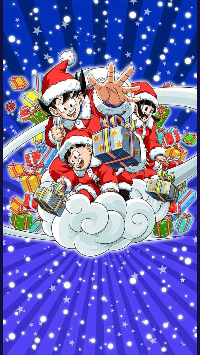 Disfrutandolas Vacaciones Con Chicos De Anime De Navidad. Fondo de pantalla